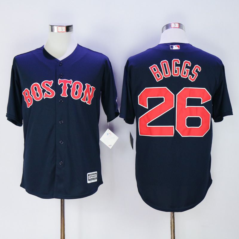 Men Boston Red Sox #26 Boggs Blue MLB Jerseys